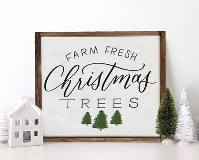 Wooden Farm Fresh Christmas Trees Sign - Mulberry Market Designs