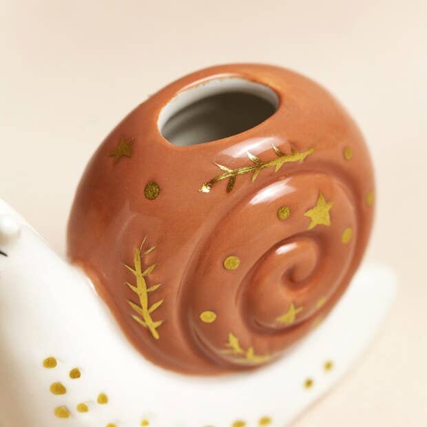 Tiny Snail Ceramic Bud Vase - Mulberry Market Designs