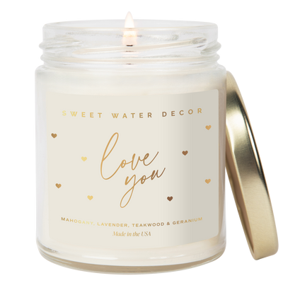 Love You 9 oz Valentines Candle