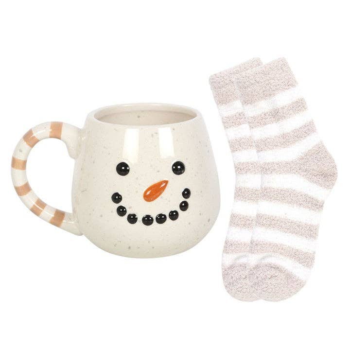 Snowman Christmas Mug and Socks Gift Set