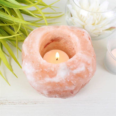 Pink Himalayan Salt Candle Holder - Mulberry Market Designs