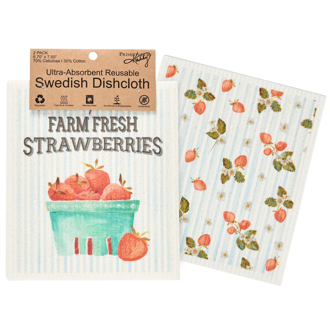 Strawberry Swedish Dishcloth Set