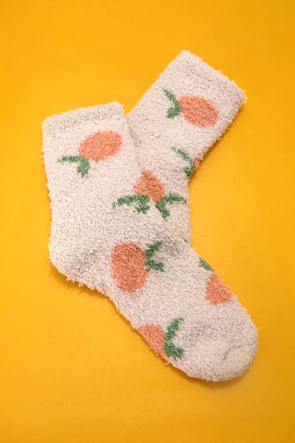 Fleece Plush Floral Socks - Mulberry Market Designs