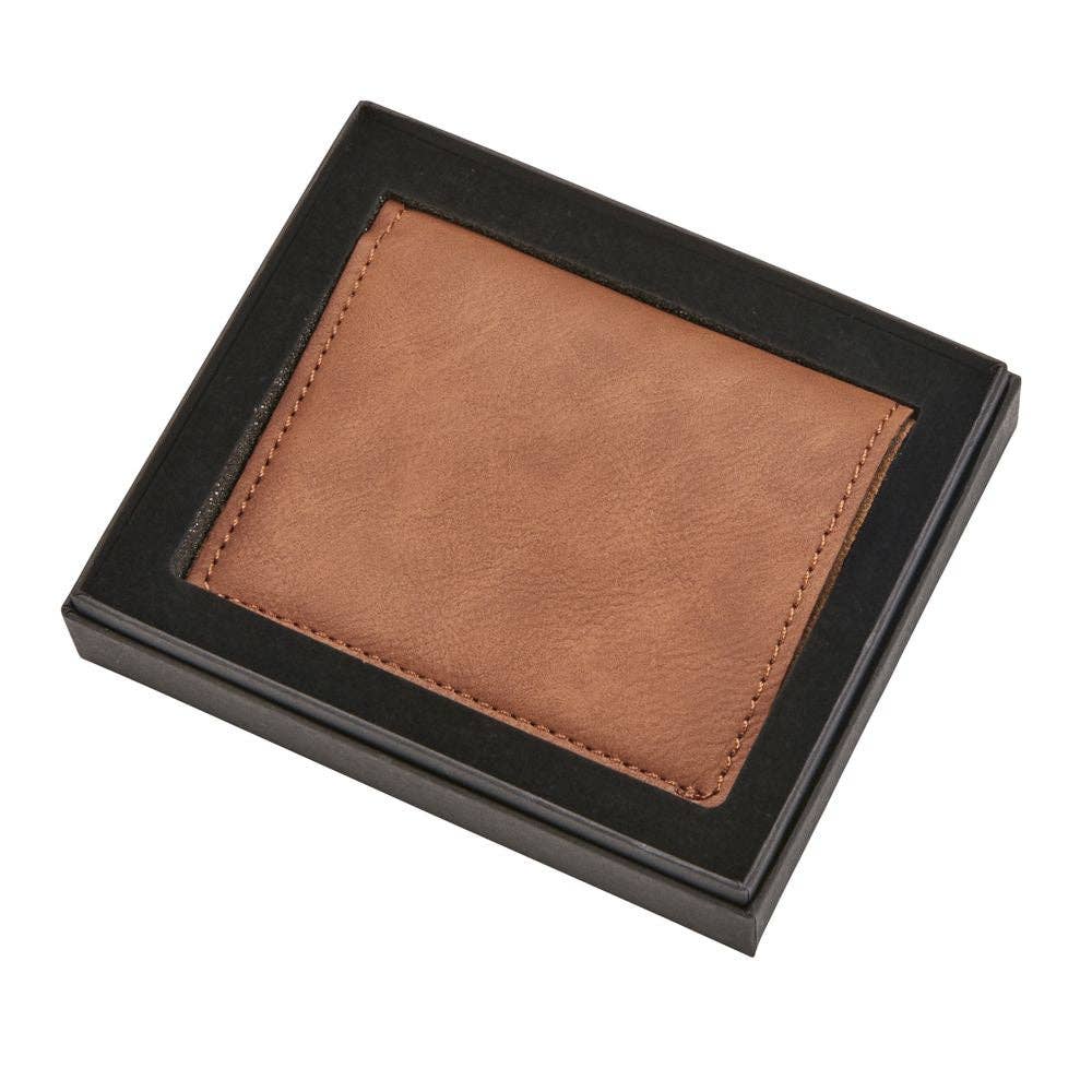 Caramel Leatherette Wallet - Free Engraving!