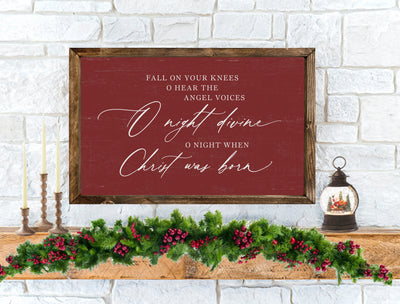 Fall On Your Knees Christmas Wood Framed Sign - Mulberry Market Designs