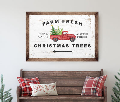 Farm Fresh Christmas Trees Wood Framed Sign Wood Framed Sign