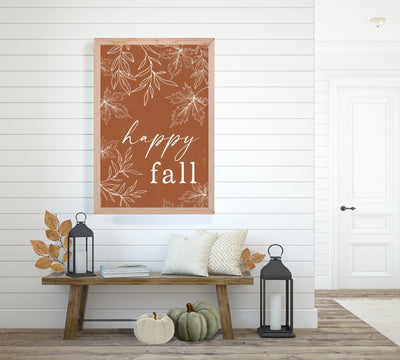 Happy Fall Wood Framed Sign - Mulberry Market Designs