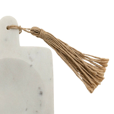 White Marble & Jute Spoon Rest - Mulberry Market Designs