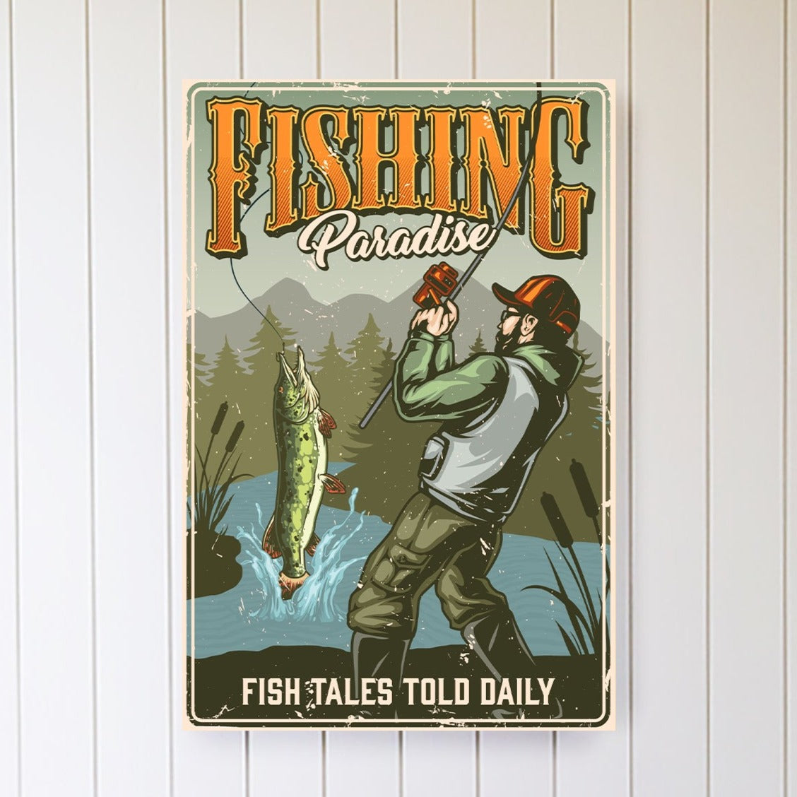 Fishing Paradise Metal Sign - Mulberry Market Designs