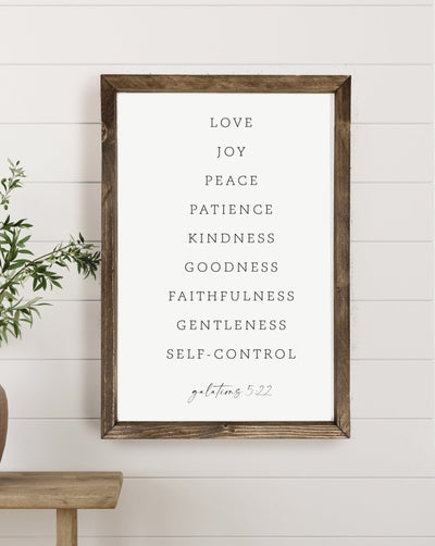 Fruits of the Spirit | Wood Scripture Sign - Mulberry Market Designs