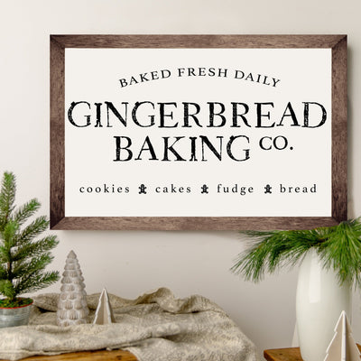 Gingerbread Baking Co Wood Framed Sign - Mulberry Market Designs