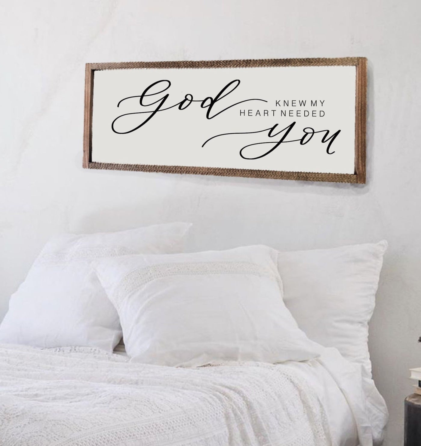 God Knew My Heart Needed You | Wood Framed Sign - Mulberry Market Designs