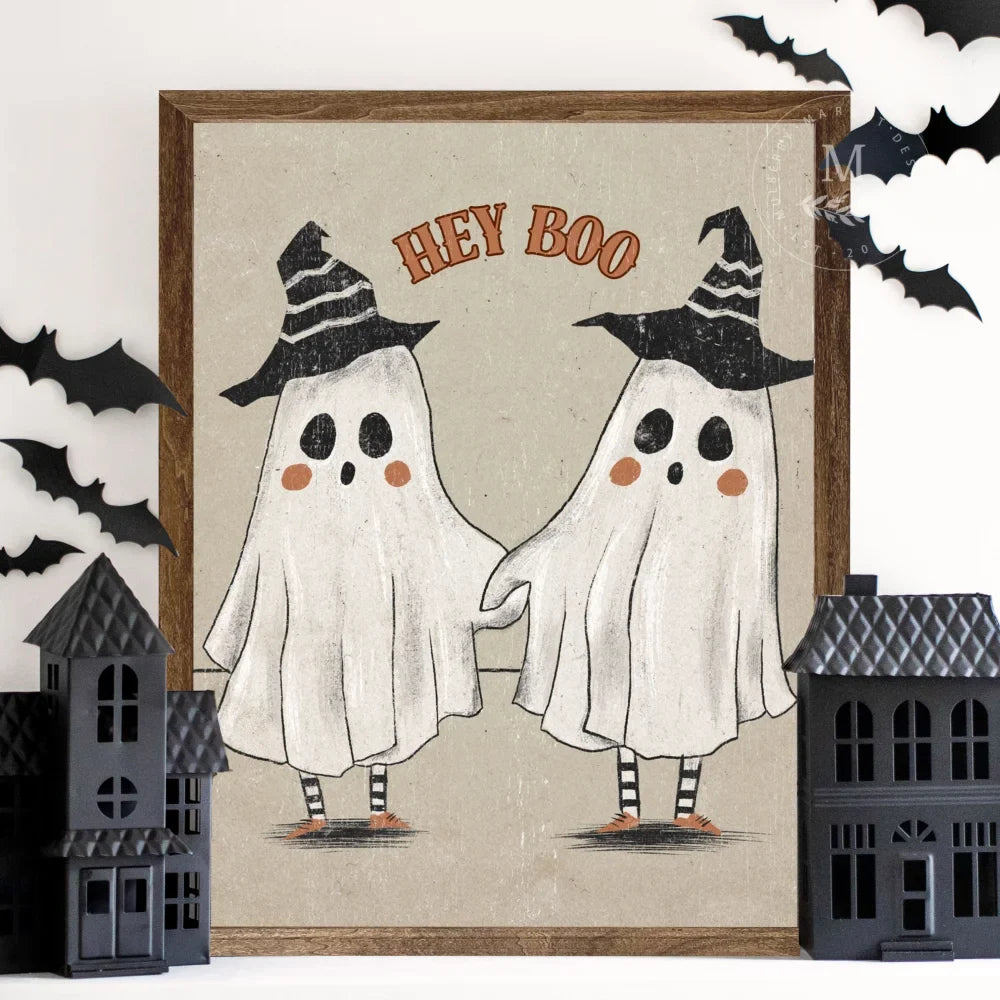 Hey Boo | Wood Framed Sign