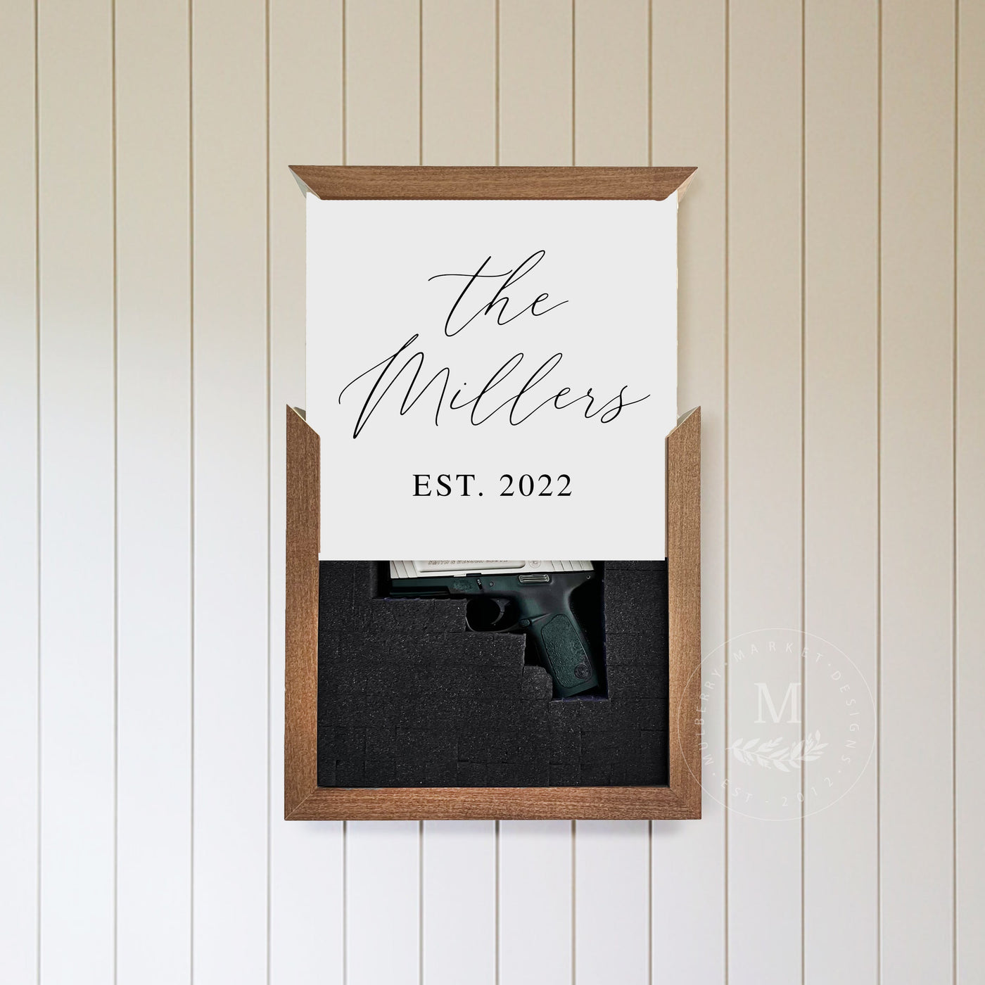 Personalized Last Name Hidden Gun Storage Box - Mulberry Market Designs