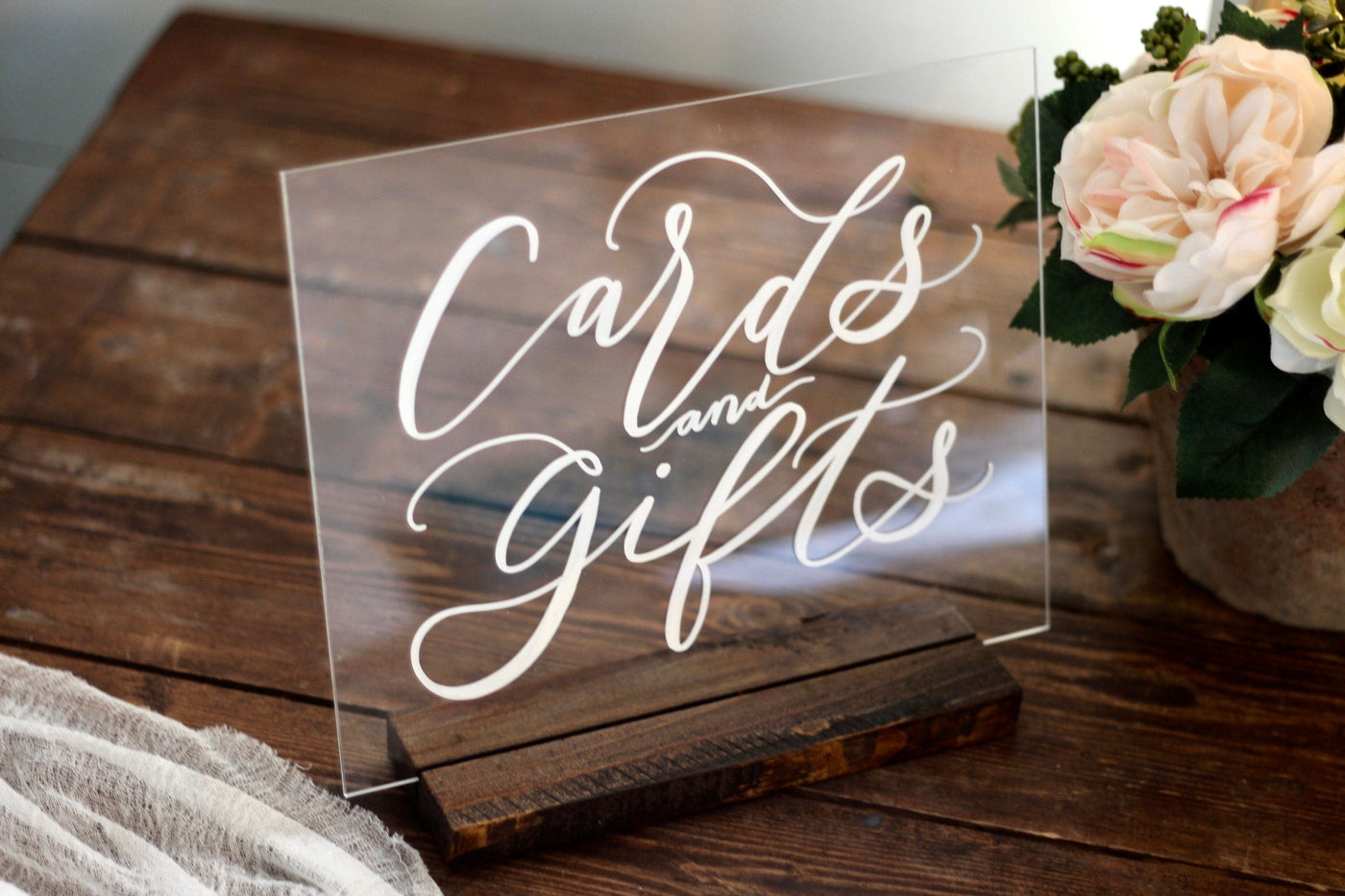 Cards and Gifts Clear Acrylic Wedding Sign - Mulberry Market Designs