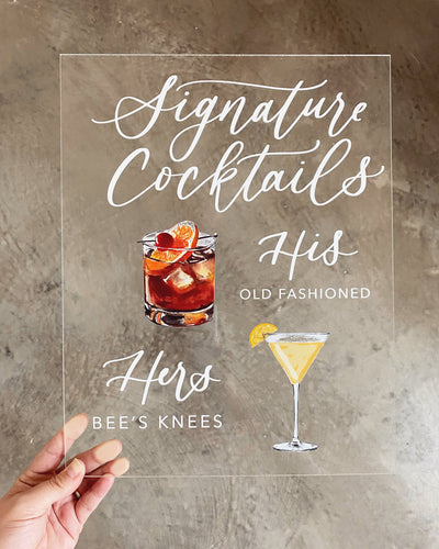 Acrylic Wedding Signature Drink Sign