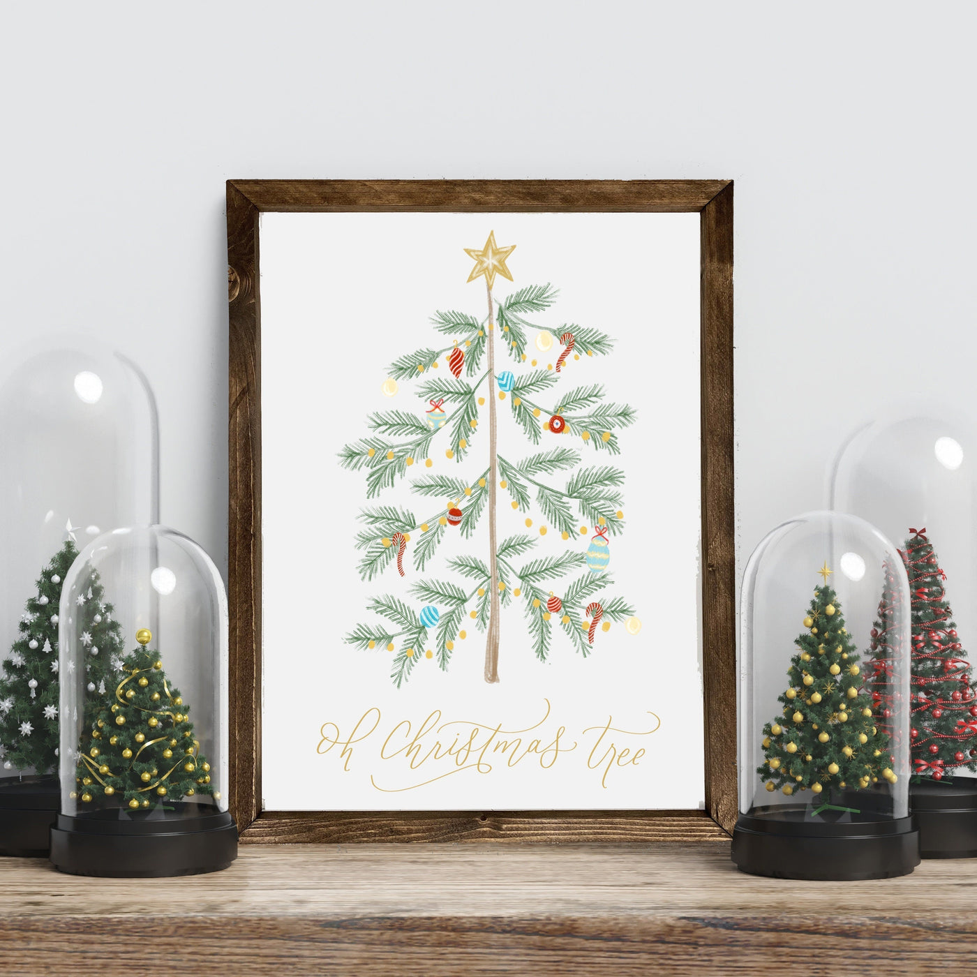 Oh Christmas Tree Sign Wood Framed Sign - Mulberry Market Designs