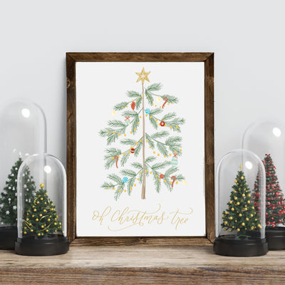 Oh Christmas Tree Sign Wood Framed Sign - Mulberry Market Designs