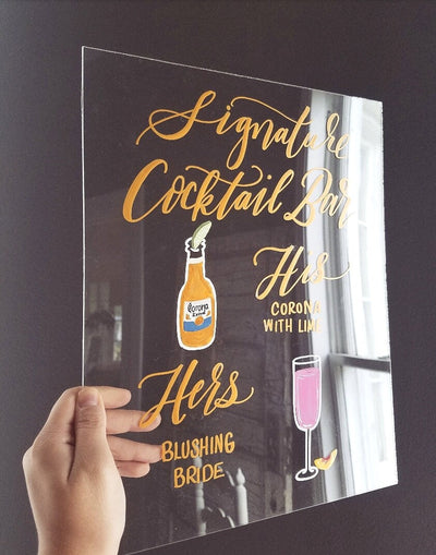 Acrylic Wedding Signature Drink Sign