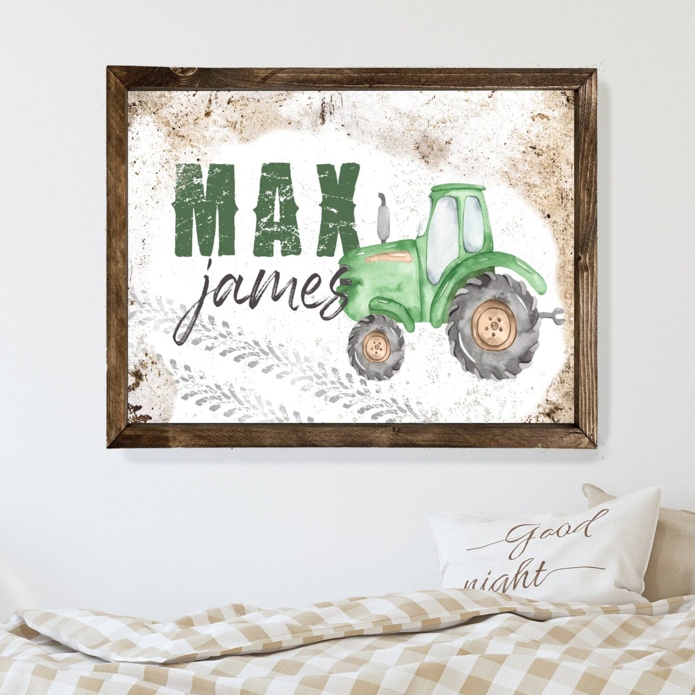 Personalized Boys Room Tractor Sign - Mulberry Market Designs