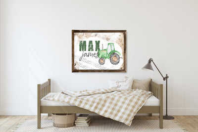 Personalized Boys Room Tractor Sign - Mulberry Market Designs