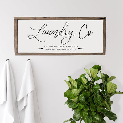 Laundry Co. All Change | Wood Laundry Room Sign - Mulberry Market Designs