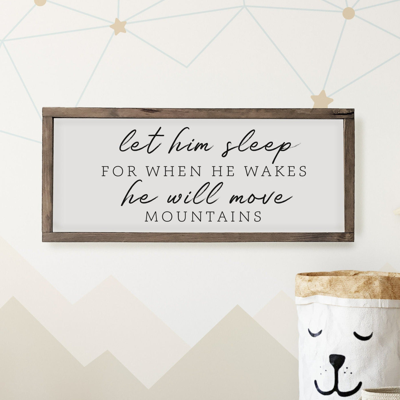 Let Him Sleep For When He Wakes | Boy Nursery Sign - Mulberry Market Designs