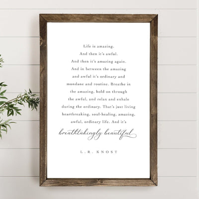 Life Is Amazing | Living Room Wood Framed Sign - Mulberry Market Designs