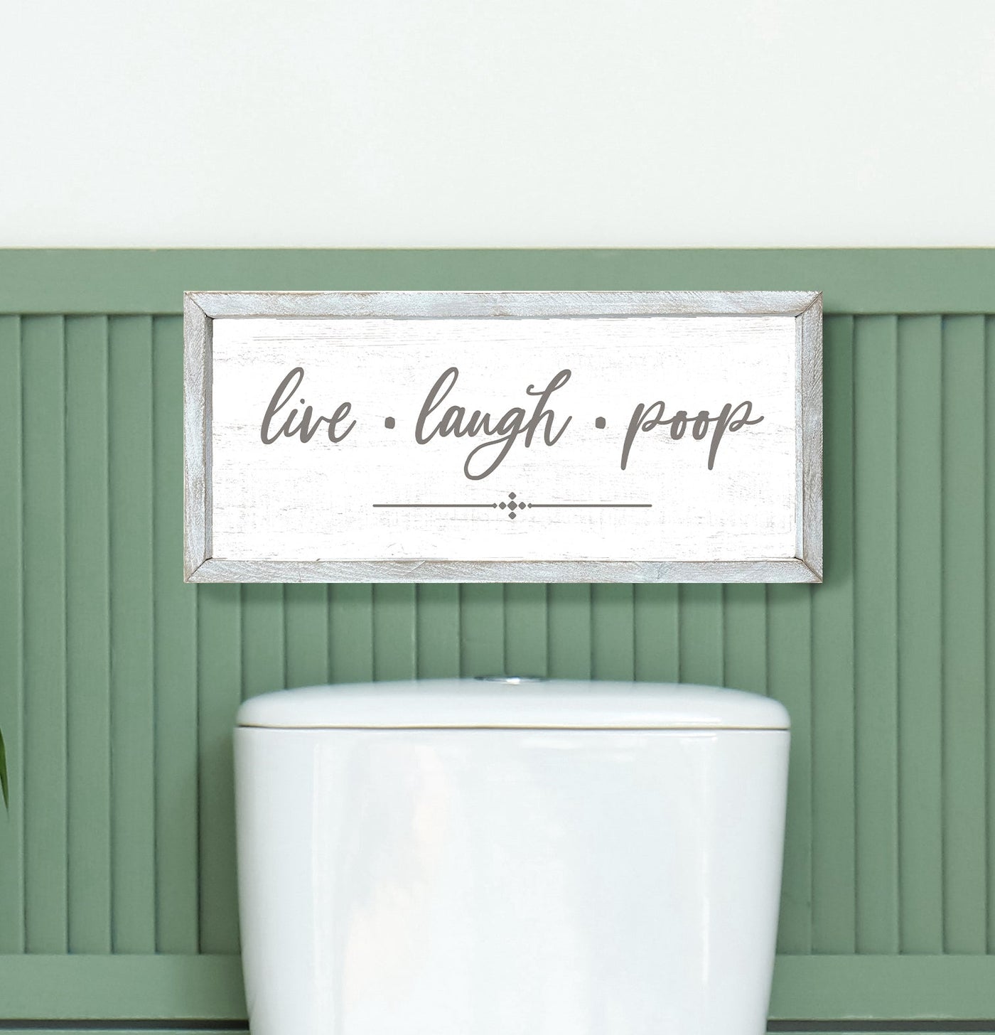 Live Laugh Poop Funny Wood Bathroom Sign