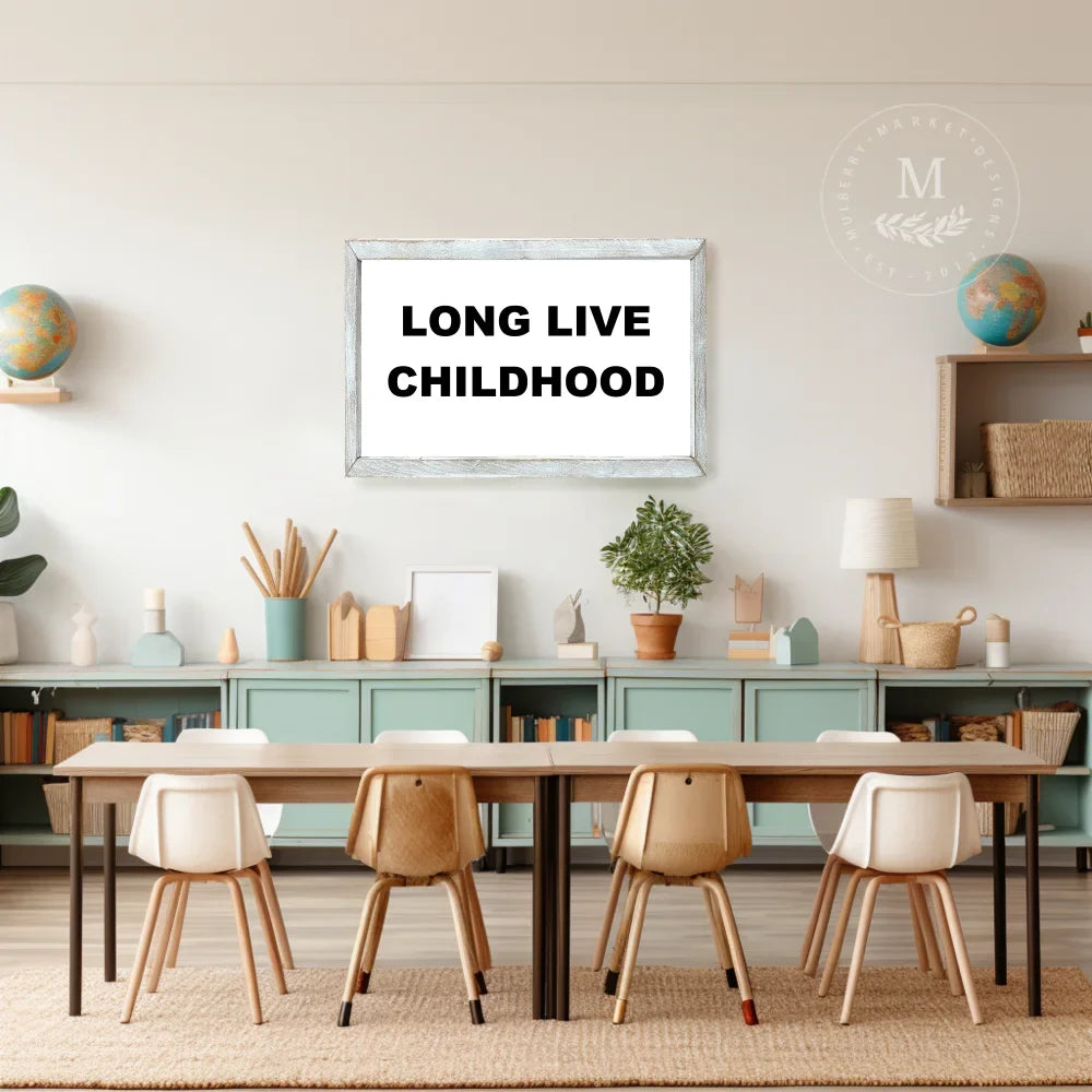 Long Live Childhood Play Room Sign Wood Framed Sign