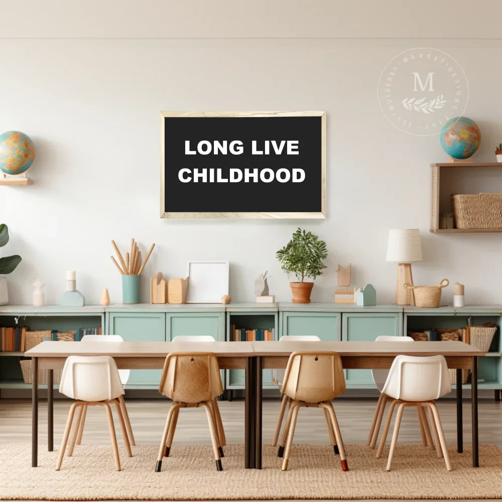 Long Live Childhood Play Room Sign Wood Framed Sign