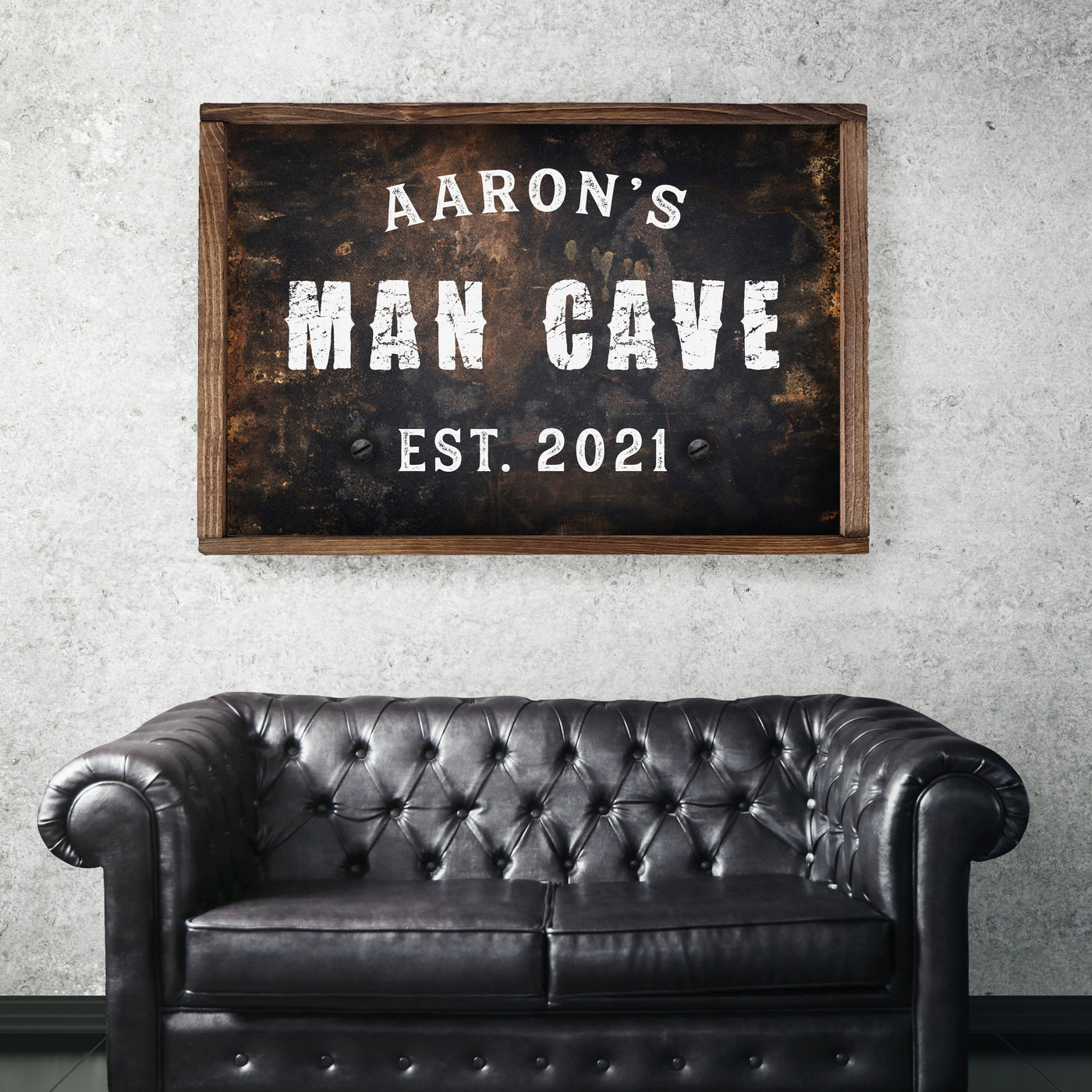 Personalized Man Cave Wood Framed Sign - Mulberry Market Designs