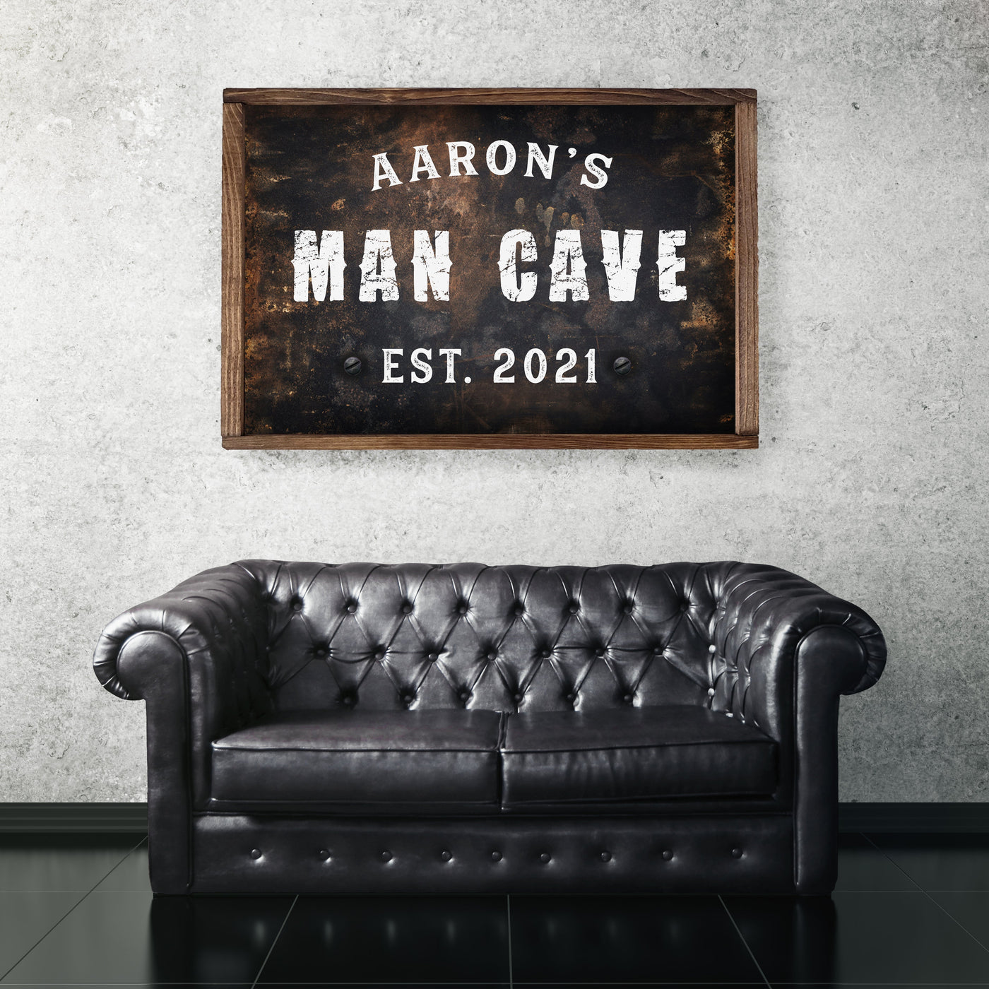 Personalized Man Cave Wood Framed Sign - Mulberry Market Designs