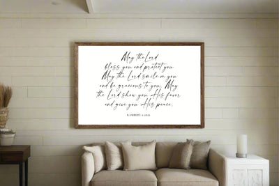 May the Lord Bless You Wall Framed Sign - Mulberry Market Designs