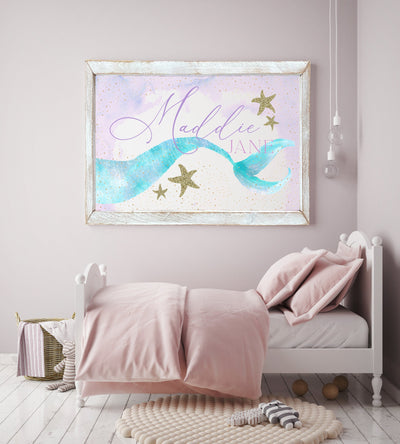 Personalized Mermaid Sign - Mulberry Market Designs