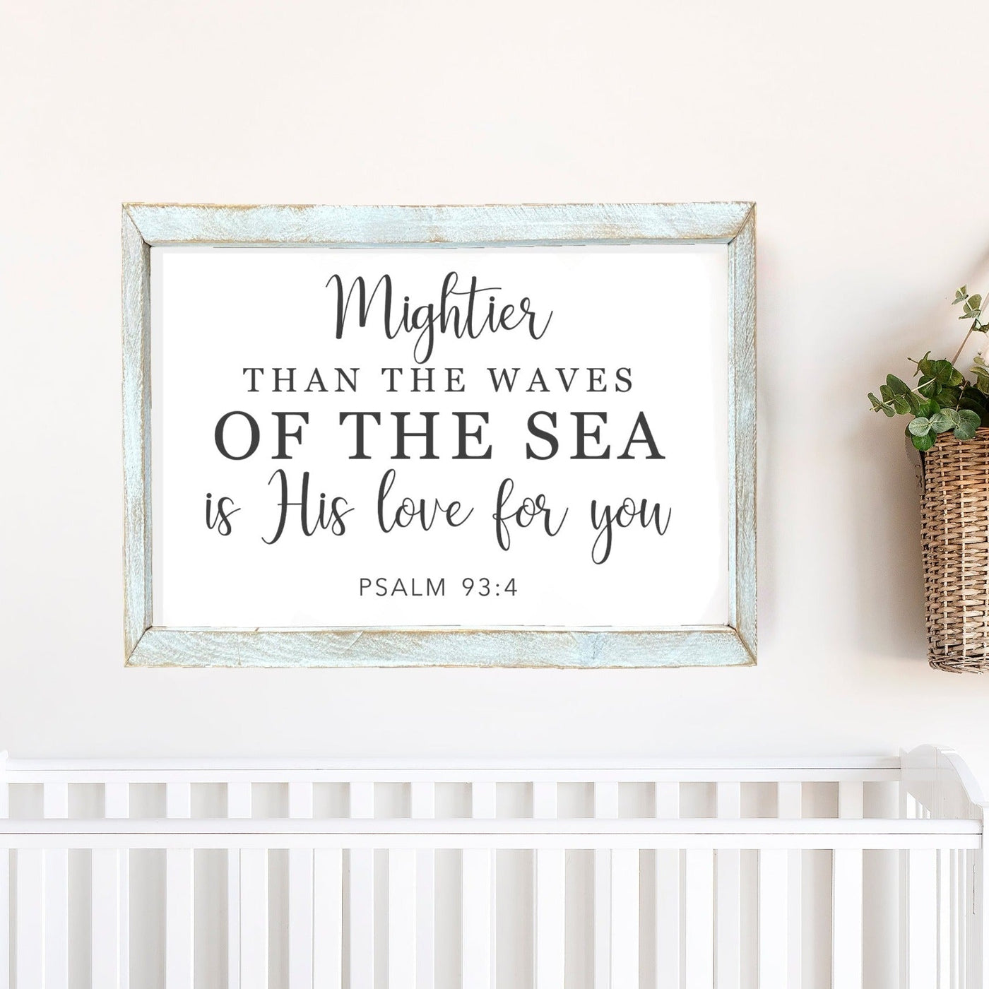 Mightier Than the Waves Psalm 93:4 | Christian Wall Art - Mulberry Market Designs