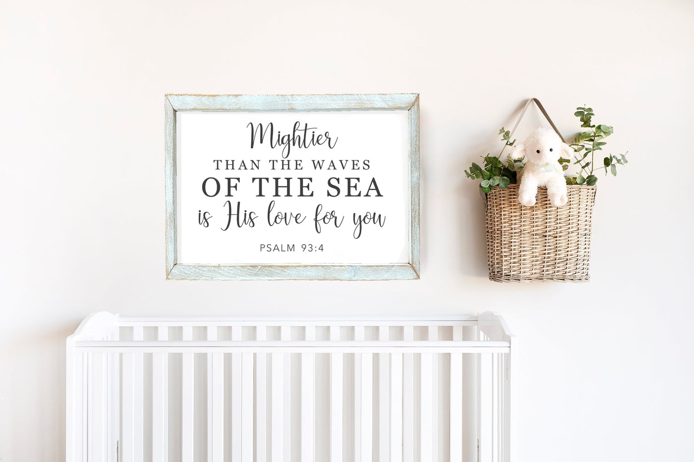 Mightier Than the Waves of The Sea | Christian Wall Art - Mulberry Market Designs