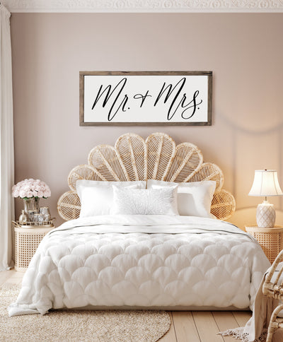 Mr & Mrs Farmhouse Bedroom Sign - Mulberry Market Designs