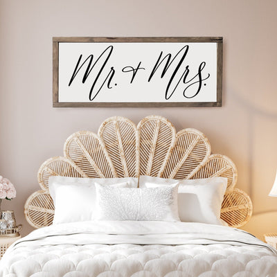 Mr & Mrs Farmhouse Bedroom Sign - Mulberry Market Designs