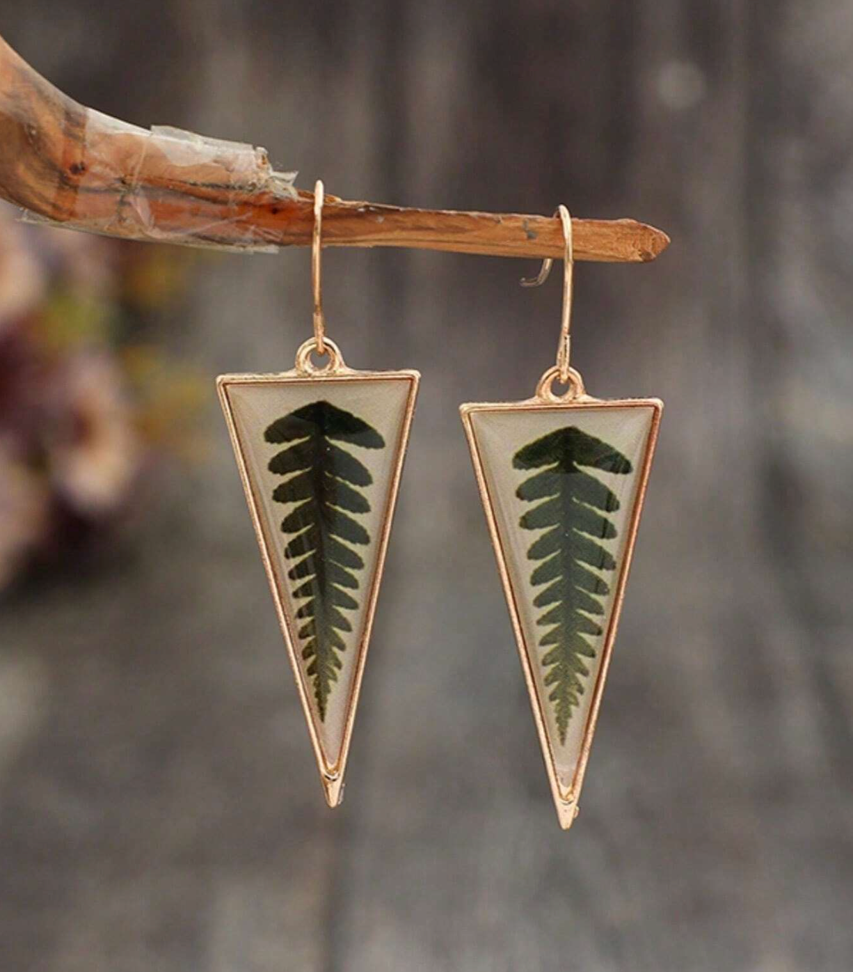 Pressed Fern Drop Earrings