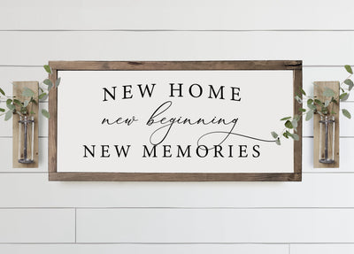 New Home Beginning | Wood Framed Sign