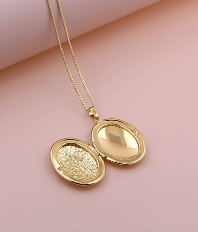 Oval Locket Pendant Necklace