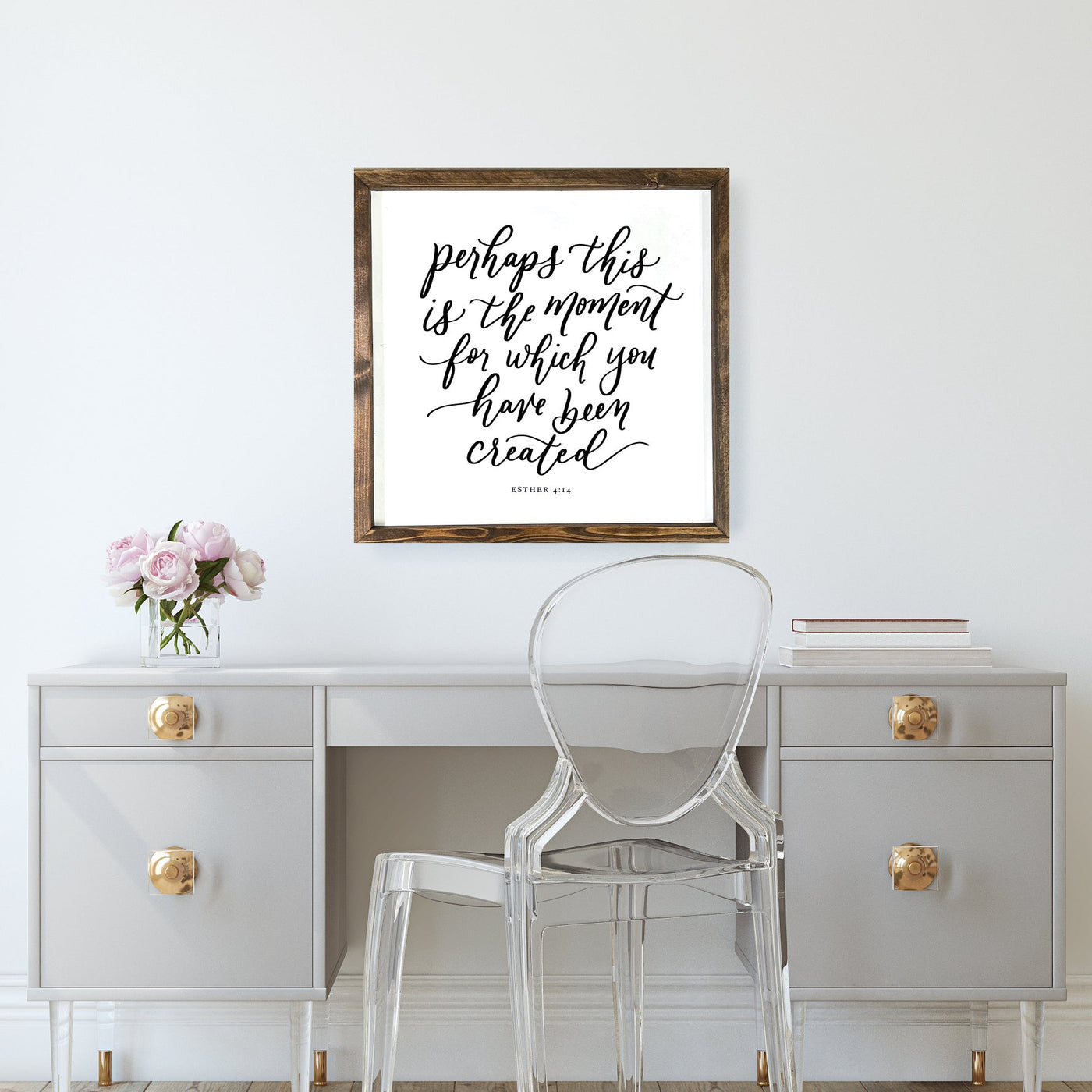 Perhaps This is the Moment For Which You Have Been Created Bible Verse Sign - Mulberry Market Designs