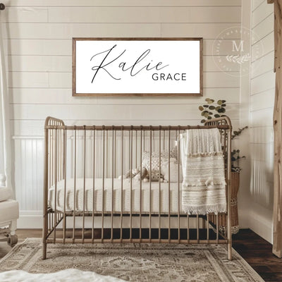 Personalized Nursery Baby Name Sign Wood Framed Sign