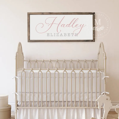 Personalized Baby Name Sign - Wood Framed Wood Framed Sign