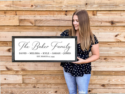 Personalized Family Name Sign with Kids Names - Mulberry Market Designs