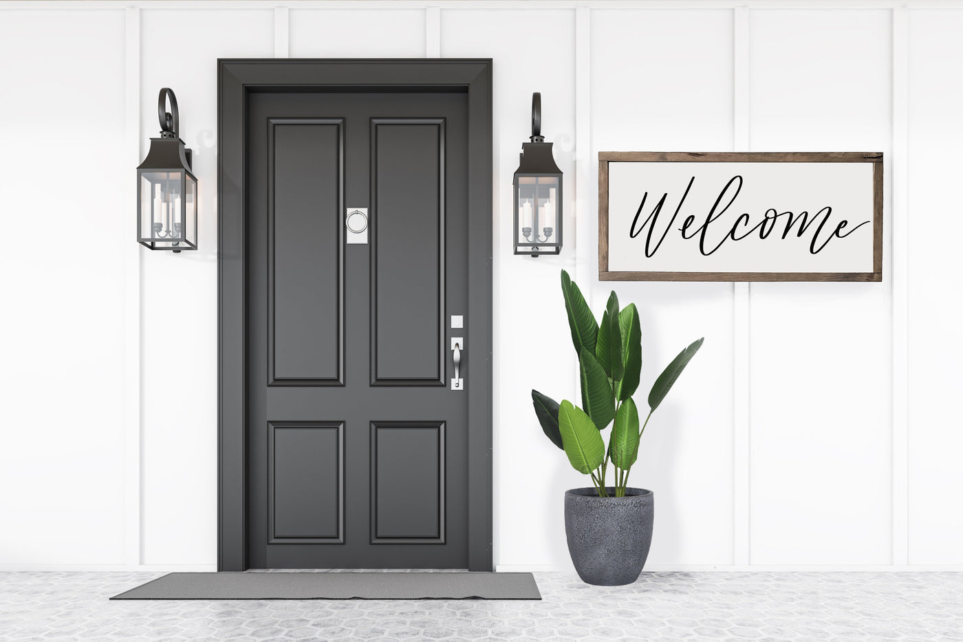 Welcome Farmhouse Wood Framed Sign - Mulberry Market Designs