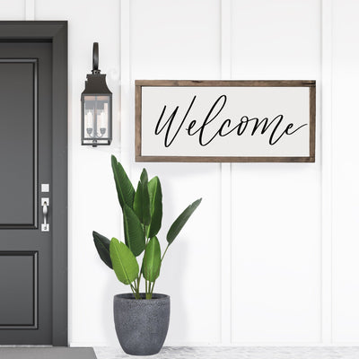 Welcome Farmhouse Wood Framed Sign - Mulberry Market Designs