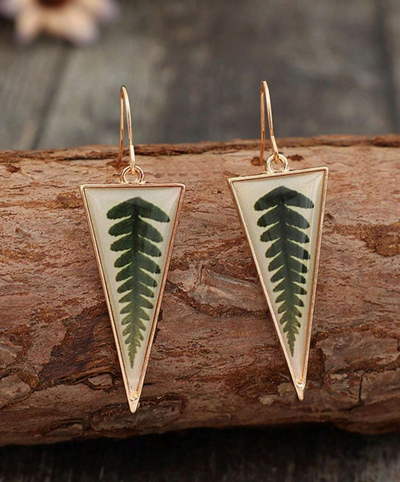 Pressed Fern Drop Earrings