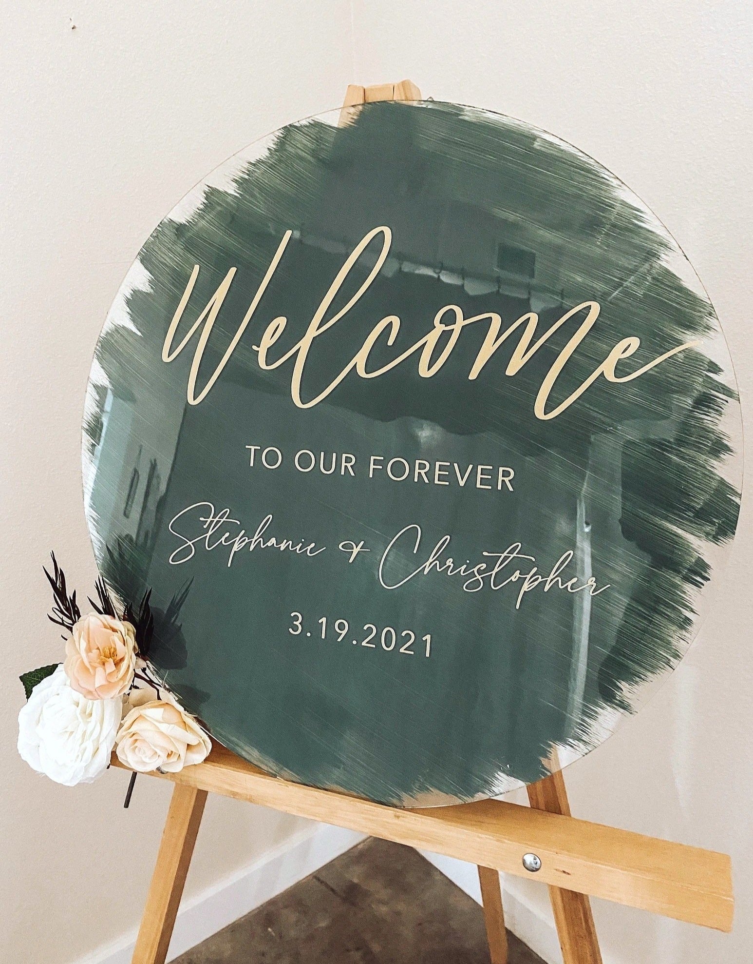 Round Acrylic Wedding Welcome Sign, Round Wedding Signs, Acrylic Sign